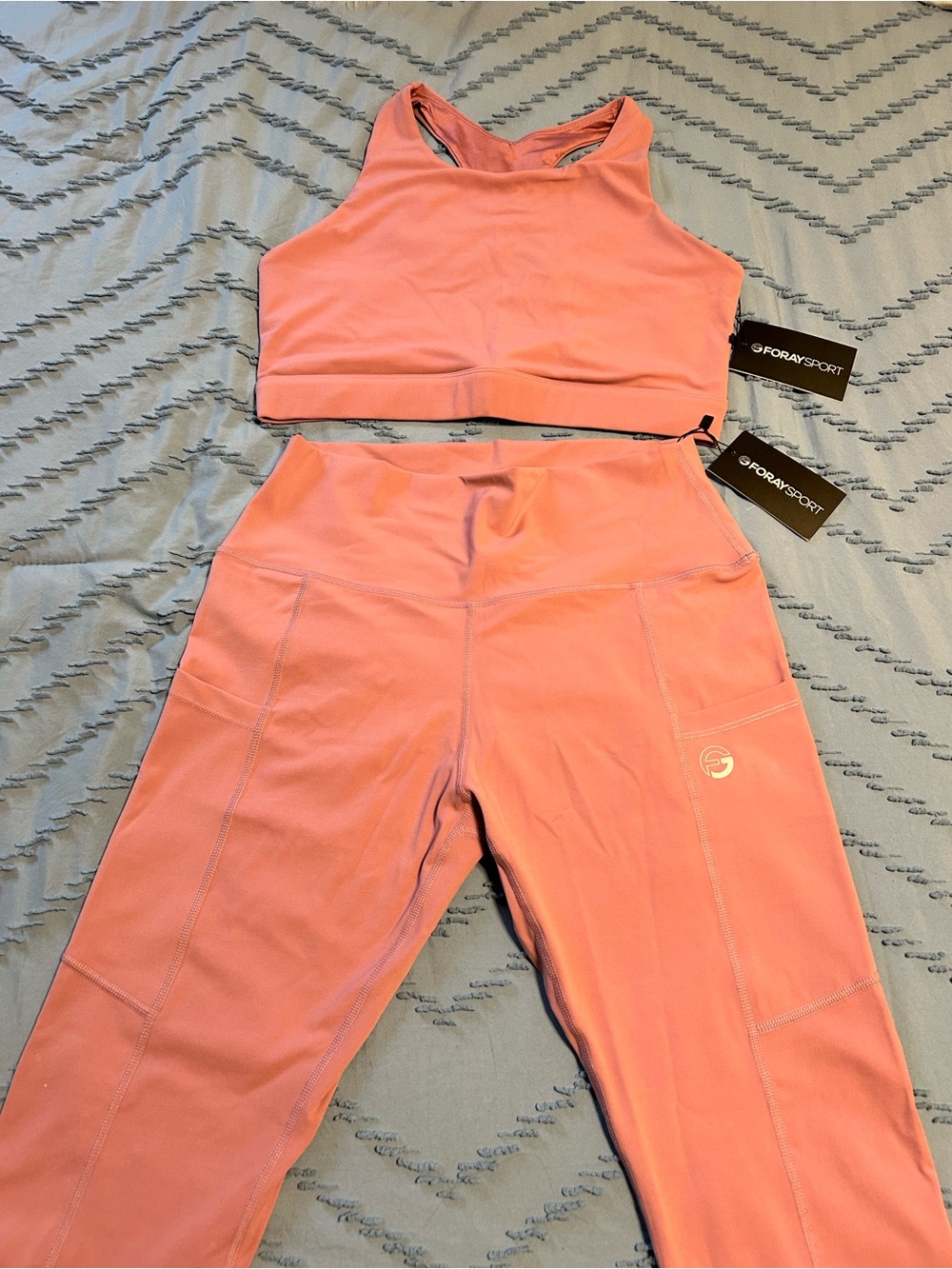 FORAYSPORT Orchid Mist High-Waist Leggings with Matching Sports Bra